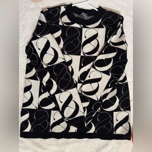 New York & Company Black and Cream Sweater